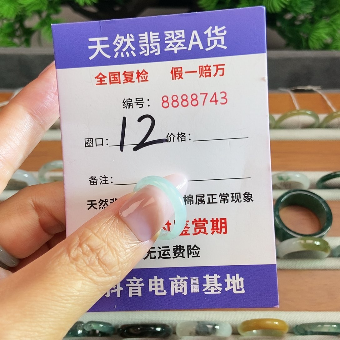翡翠戒圈未镶嵌8743......