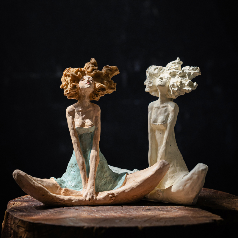 掬涵创意复古少女摆件轻奢可爱客厅桌面人物摆设小众家居装饰品