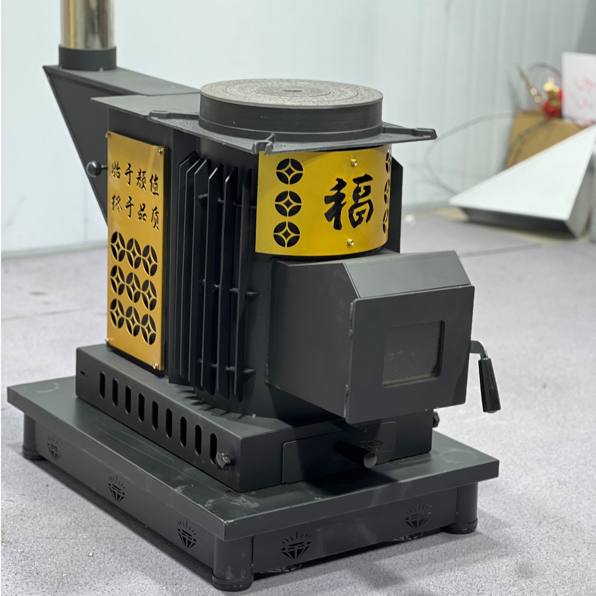 4号柴煤两用带摇灰杆气化炉农村家用室内无烟多功能取暖炉烤火炉