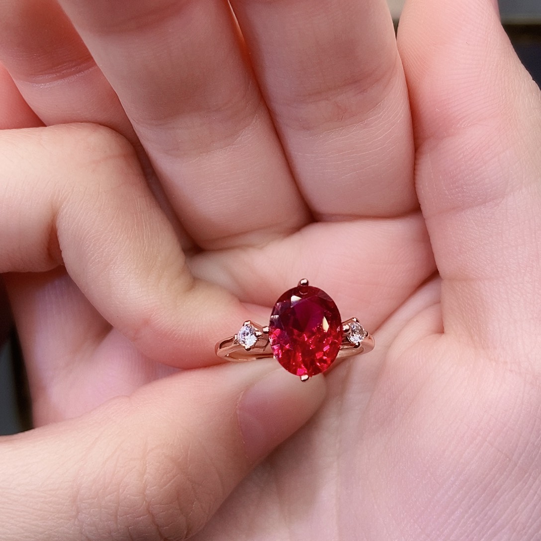 银S925镶嵌红宝石戒指