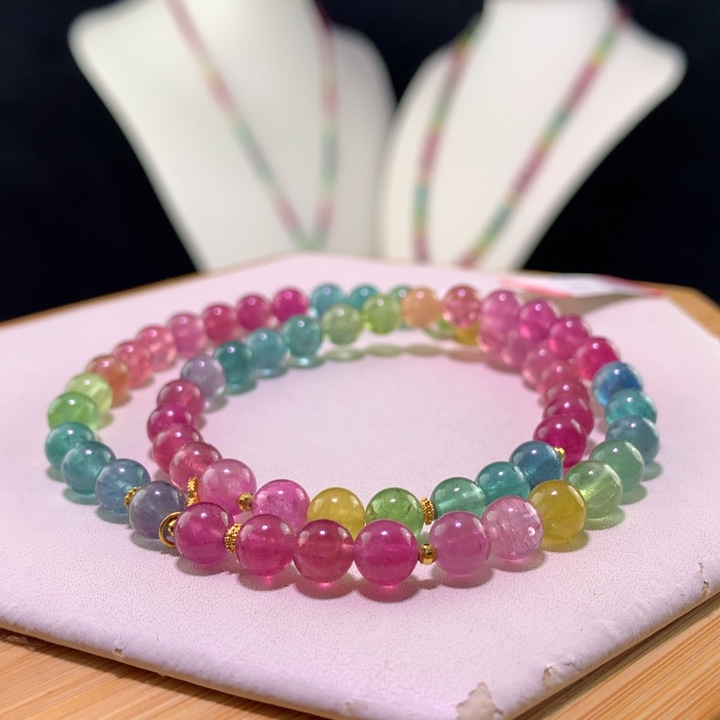 双色碧玺手链未镶嵌