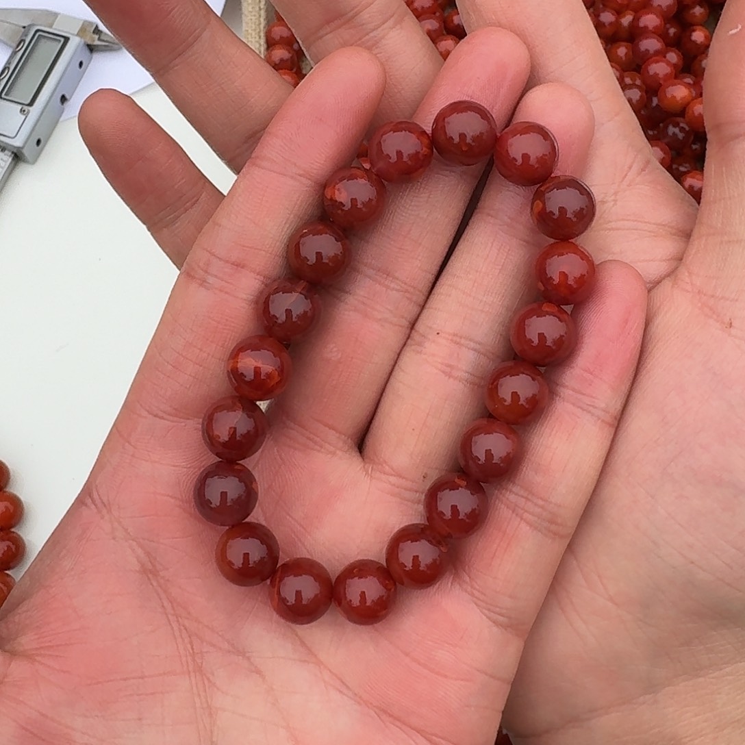 南红玛瑙手链未镶嵌我****！原矿南红手串10mm瓦西牛血锦