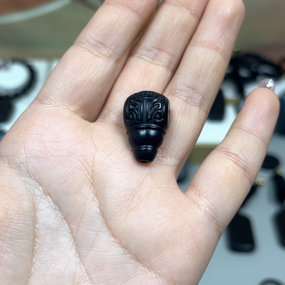 【闪购商品】和田玉（墨玉）三通未镶嵌