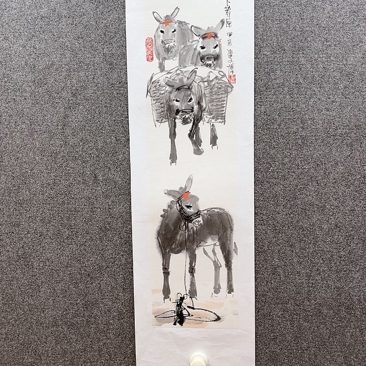国画1平尺水墨毛驴