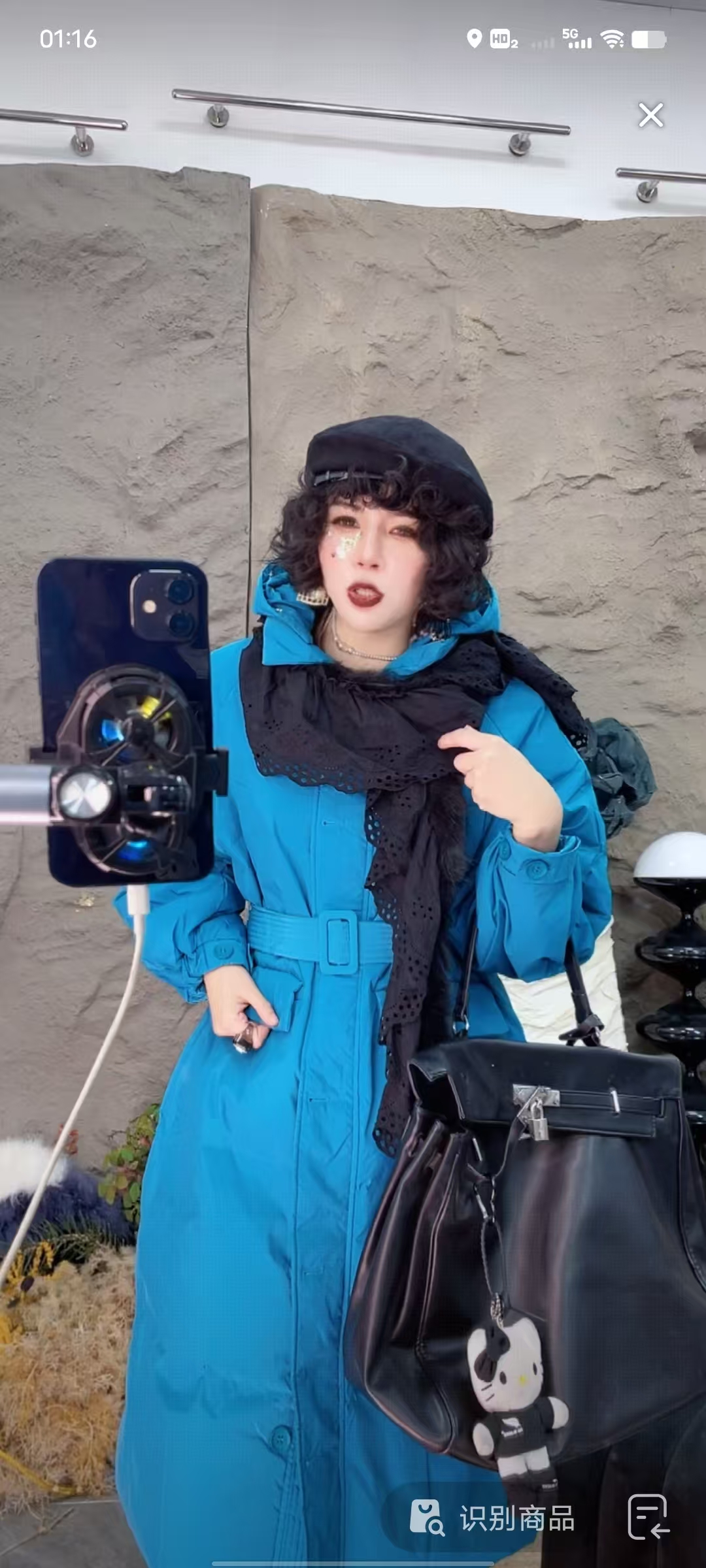 204-蓝色宽松型保暖百搭加绒加厚款宽松韩版+送随机围巾或领带