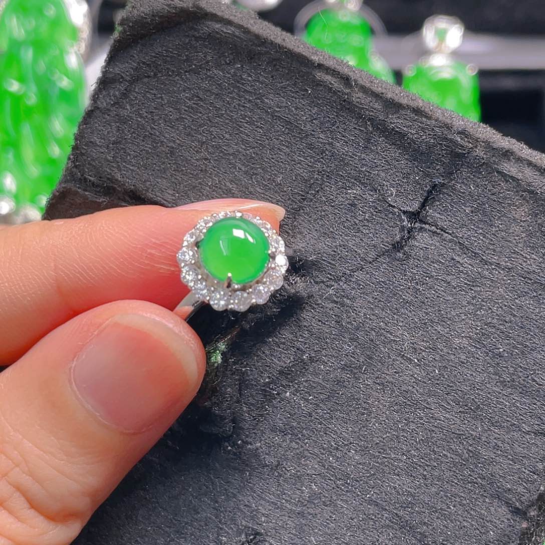 翡翠银S925镶嵌吊坠(不含链)