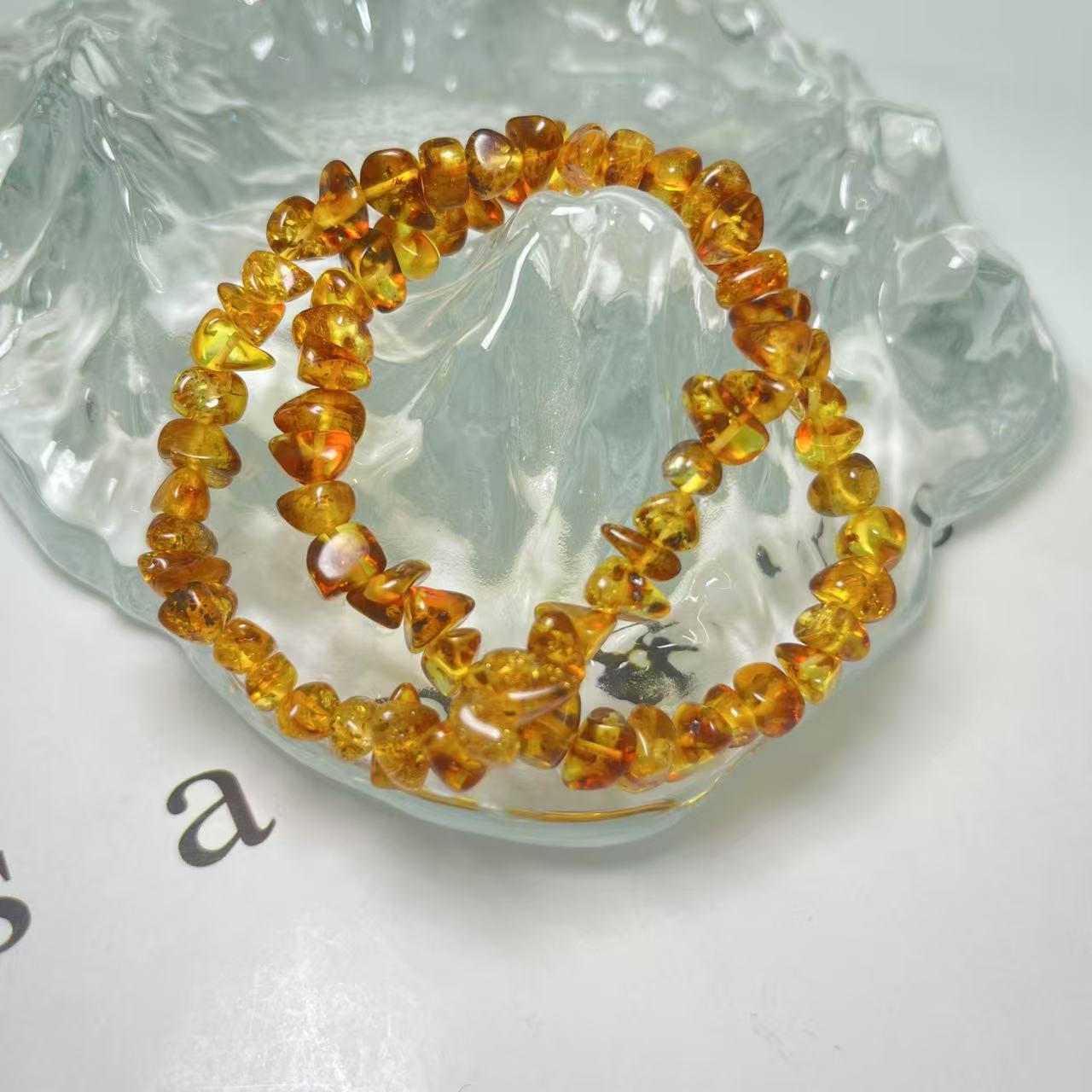 天然玉石琥珀俄料原矿不规则手串P104多样性发货 拍一发一