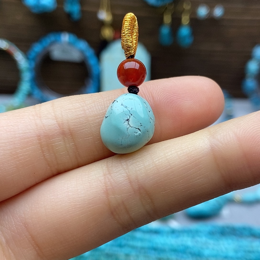 绿松石未镶嵌瓷釉级随行