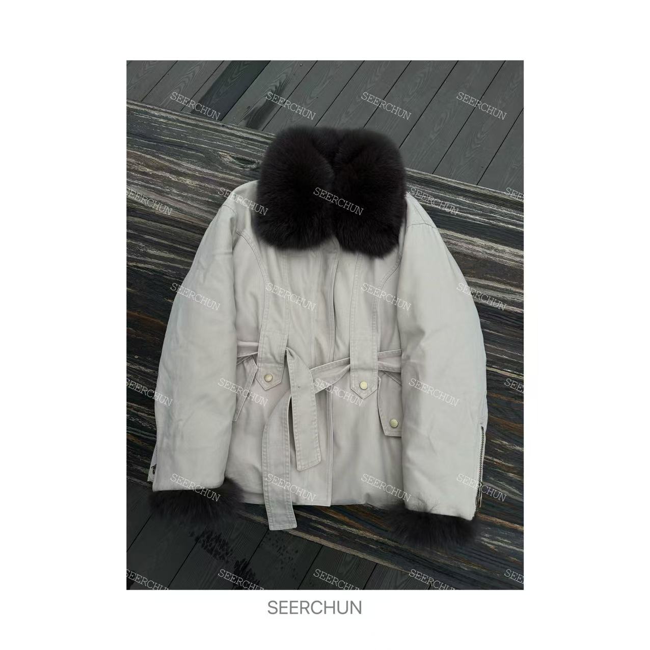 SEER CHUN“北冰洋”真毛鹅绒羽绒服 30033