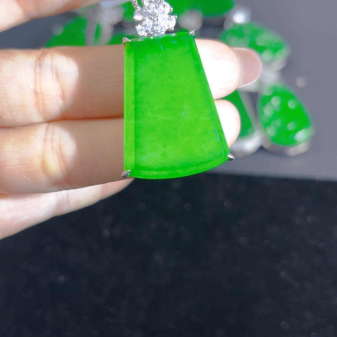 翡翠银S925镶嵌吊坠(不含链)