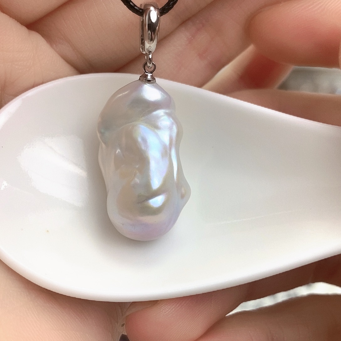 淡水珍珠银S925镶嵌颈饰