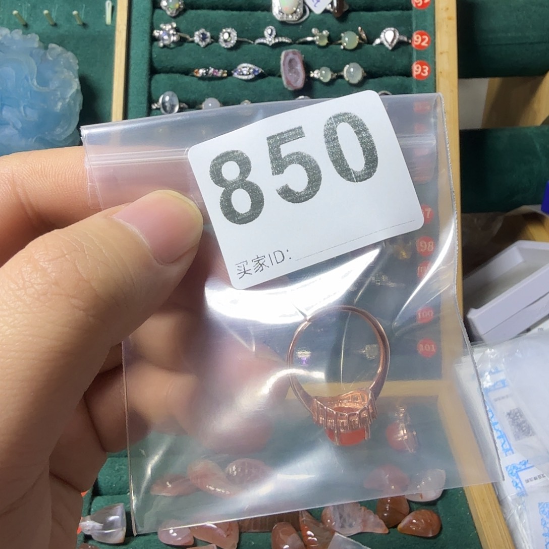 十***柔南红玛瑙银S925镶嵌戒指