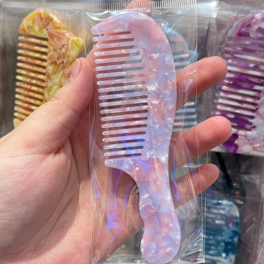 醋酸非金属粉紫色小号把梳