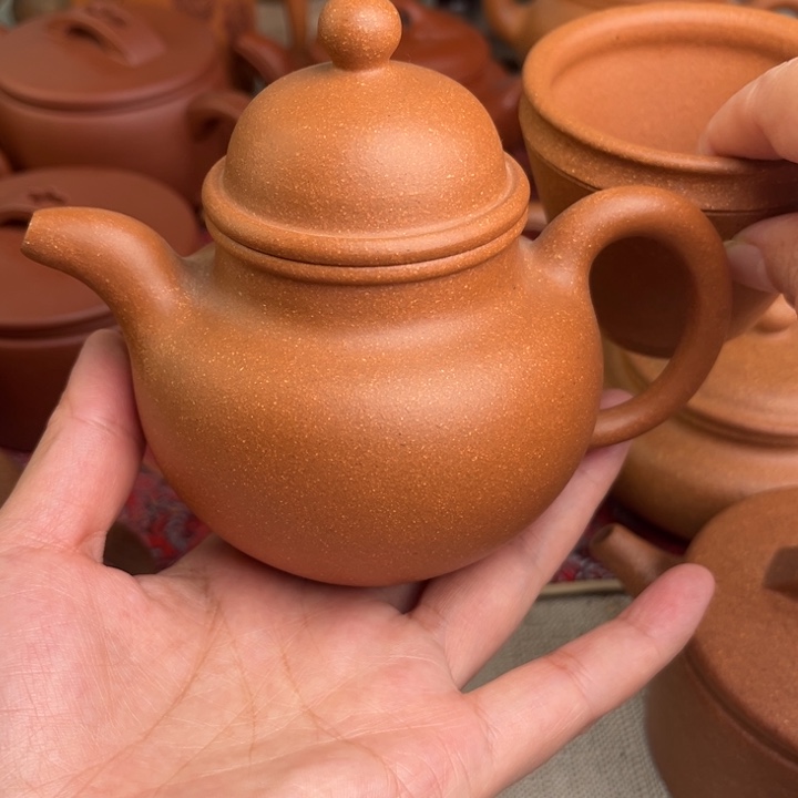 紫砂茶壶原矿黄降坡掇球精工半手230cc