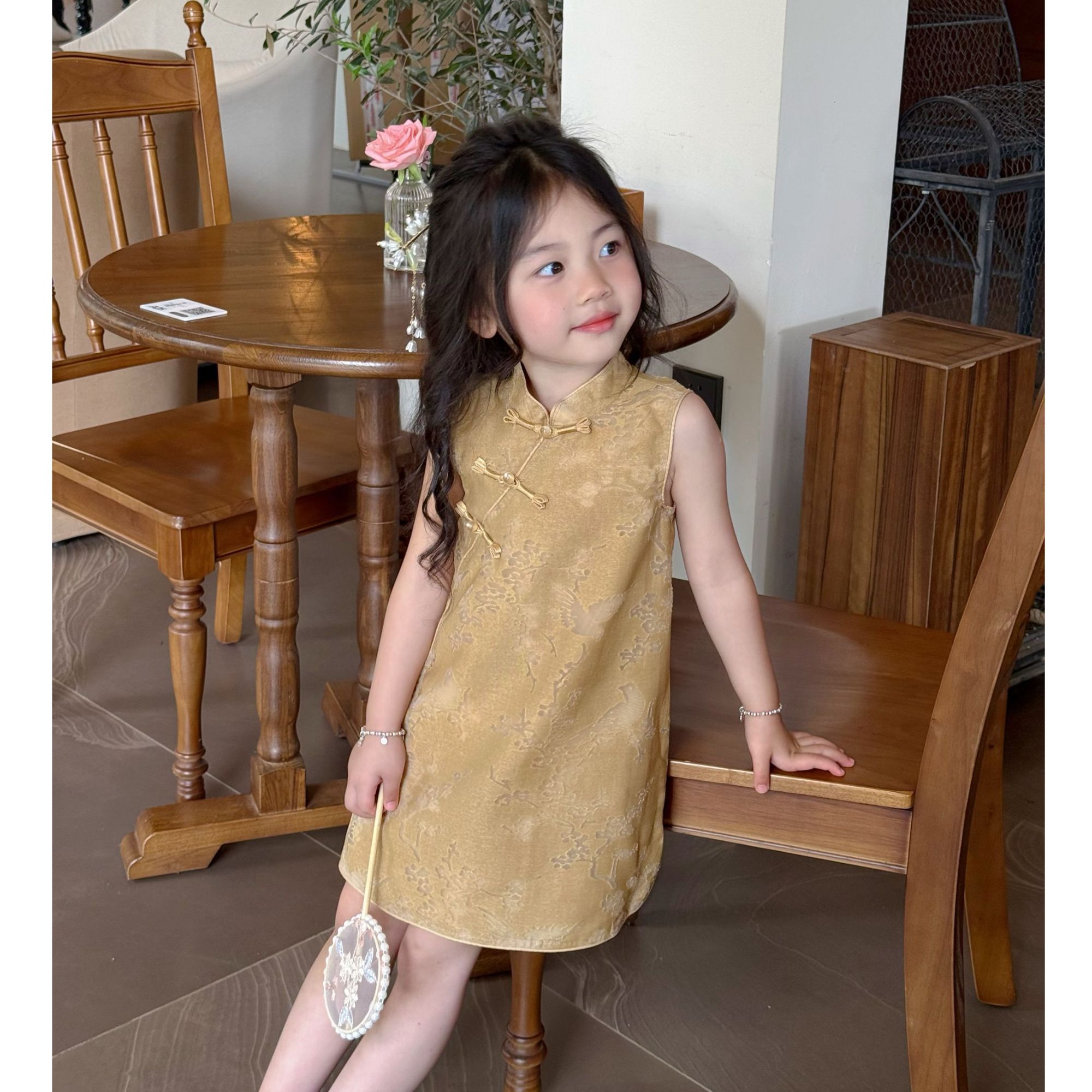 现货）壹妈童装女童旗袍裙2025夏季新中式连衣裙儿童洋气背心裙子