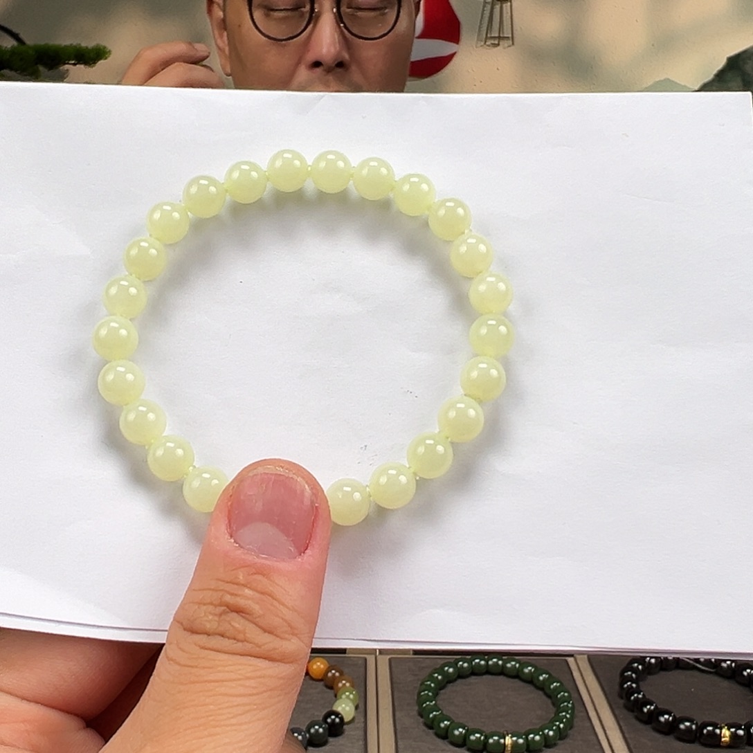 和田玉未镶嵌手链卡8mm