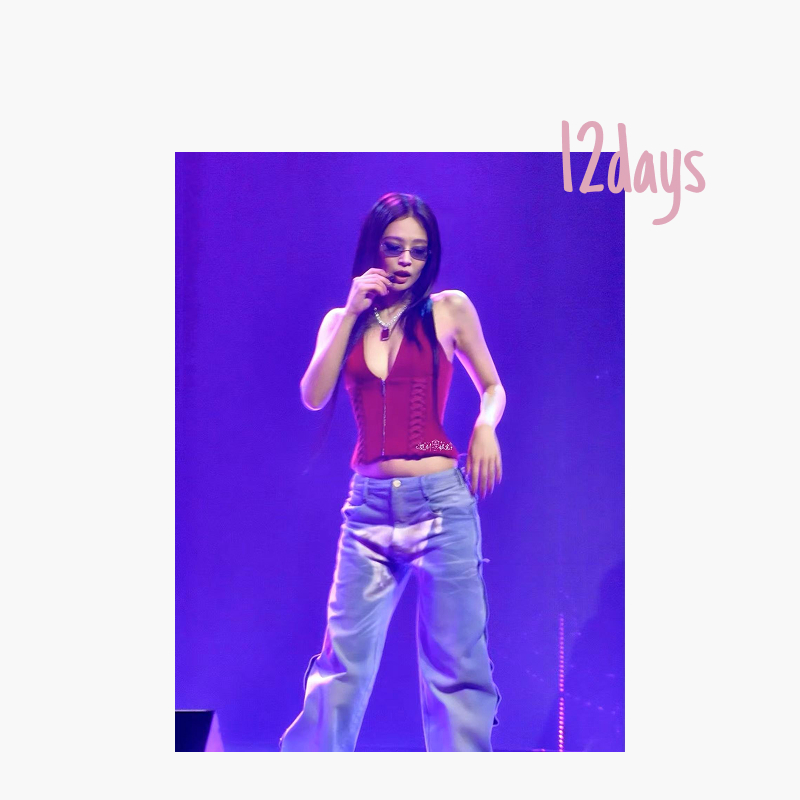 12days | 【Jennie同款】梦幻小马印花做旧牛仔裤 | 25097