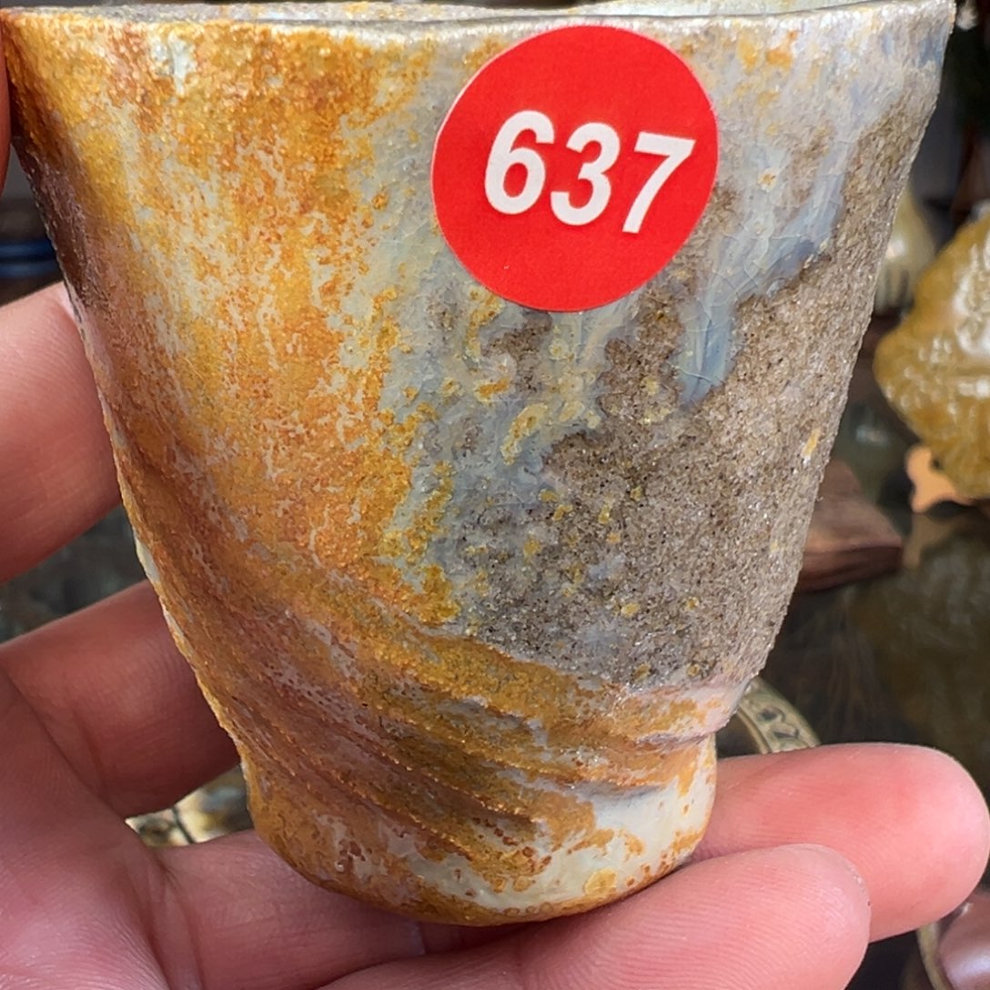 637号手捏柴烧主人杯自然落灰釉