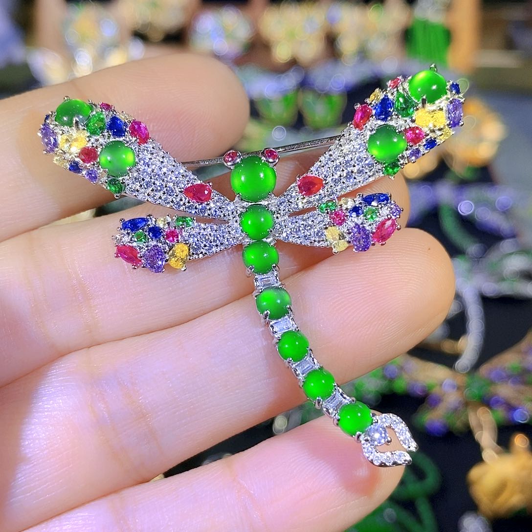 吊坠(不含链)银S925镶嵌翡翠