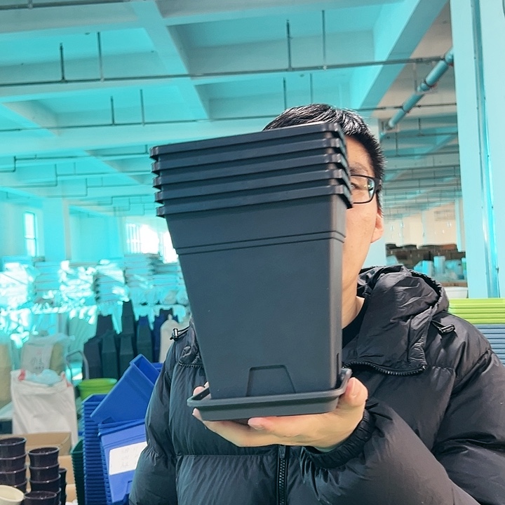 清仓方盆口16高18黑色带托5只