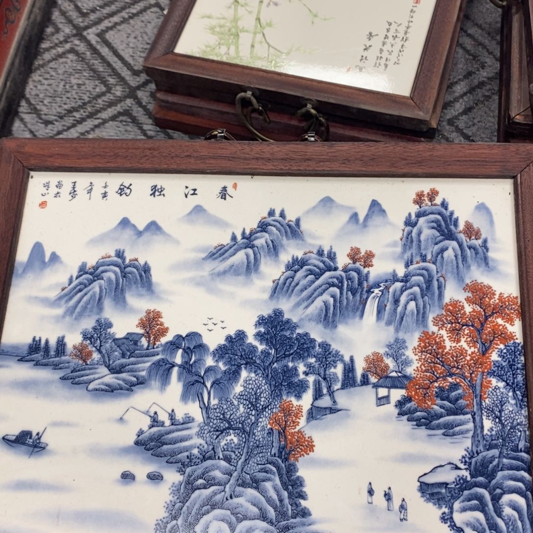 瓷片景德镇瓷板画柴窑烧制37*28