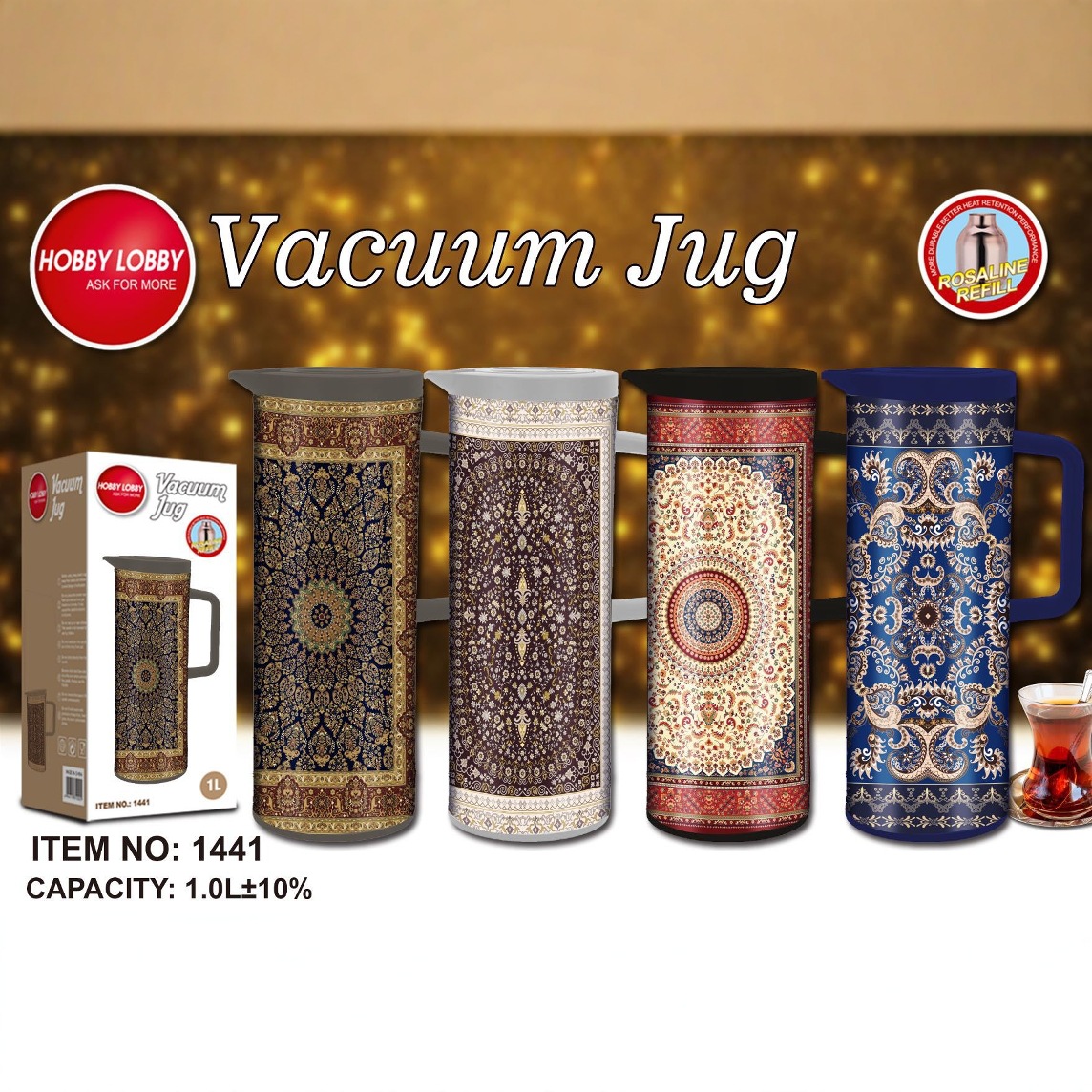 【西藏包邮】民族风花纹水瓶玻璃红胆保温壶大容量