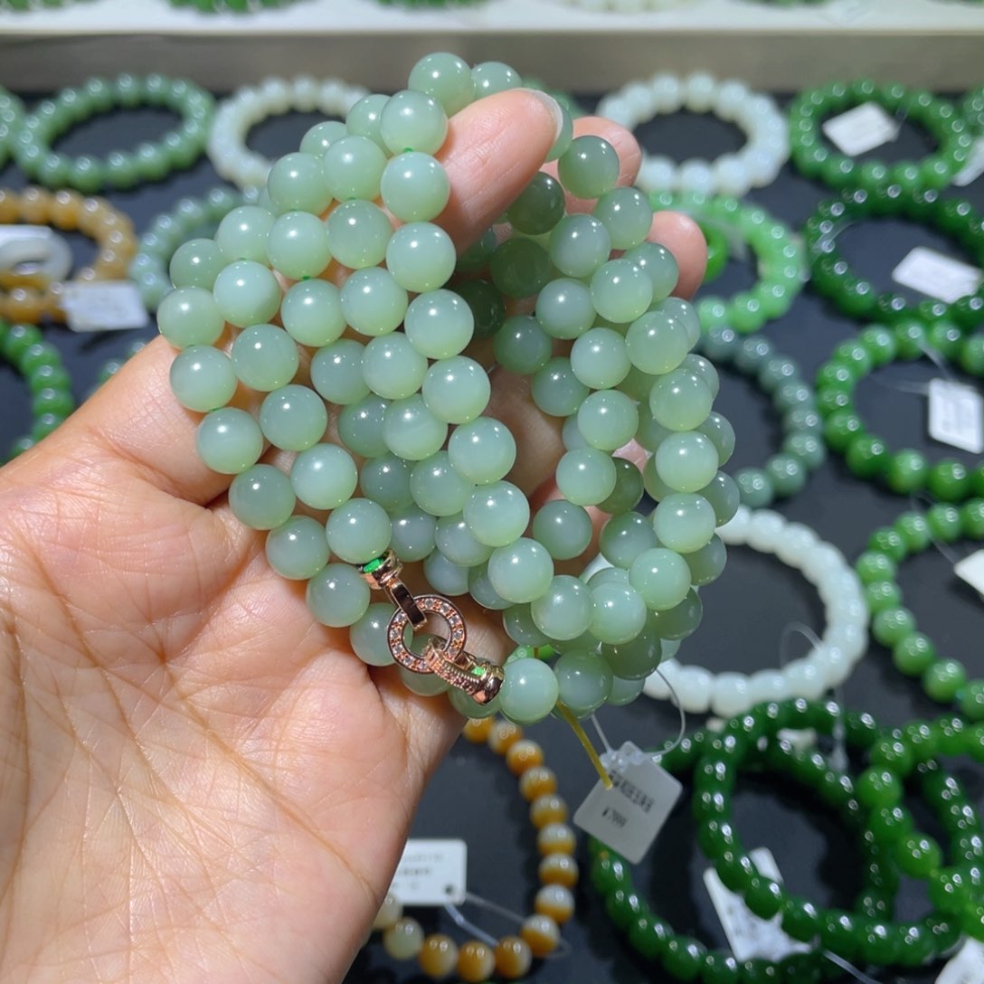 和田玉手链未镶嵌冬*