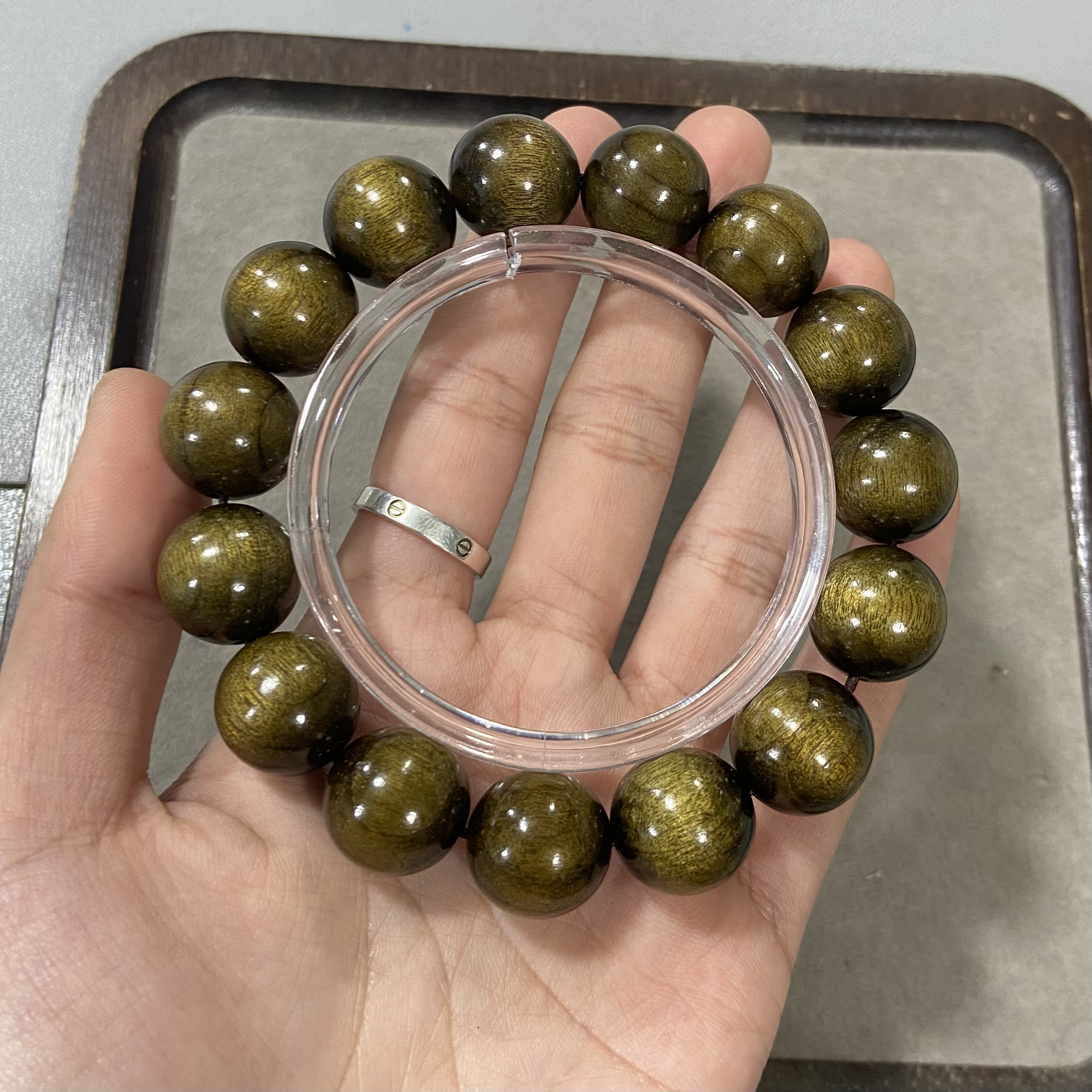 W480金丝楠圆珠卡1.5单圈手串