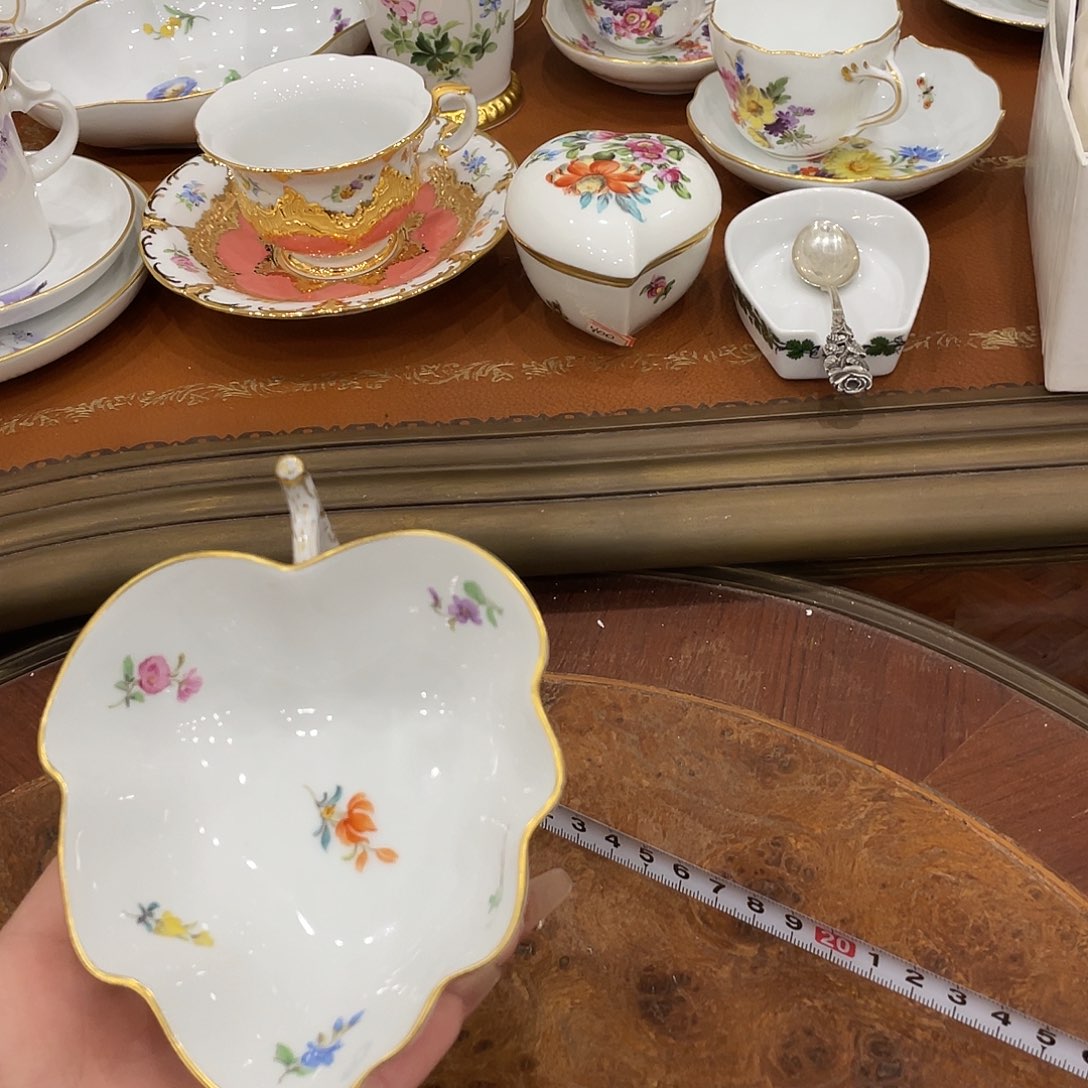 瓷片中古一等花卉碟