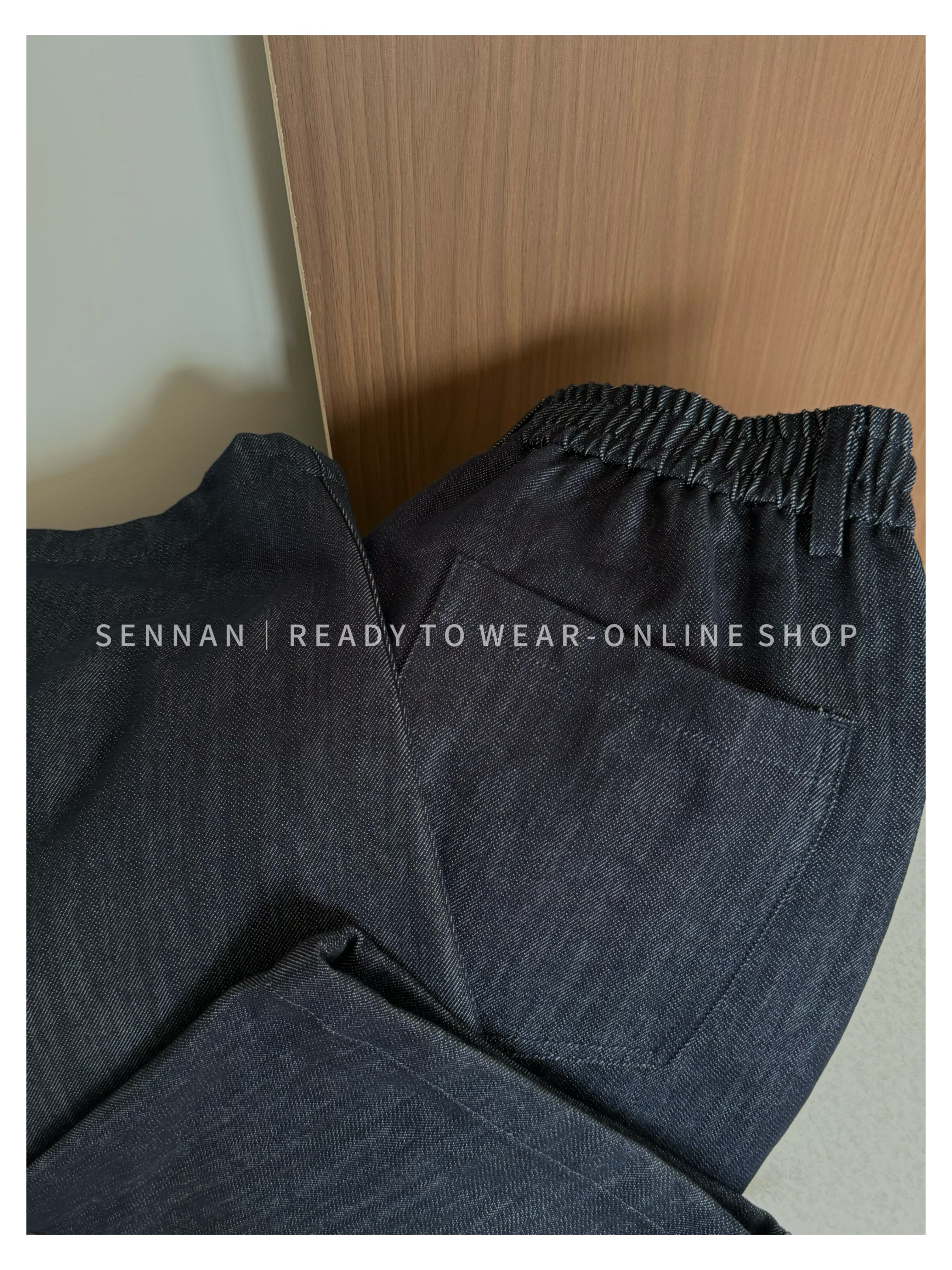 森男 SENNAN 美式复古老钱风廓形百搭纯色休闲原牛垂感阔腿牛仔裤