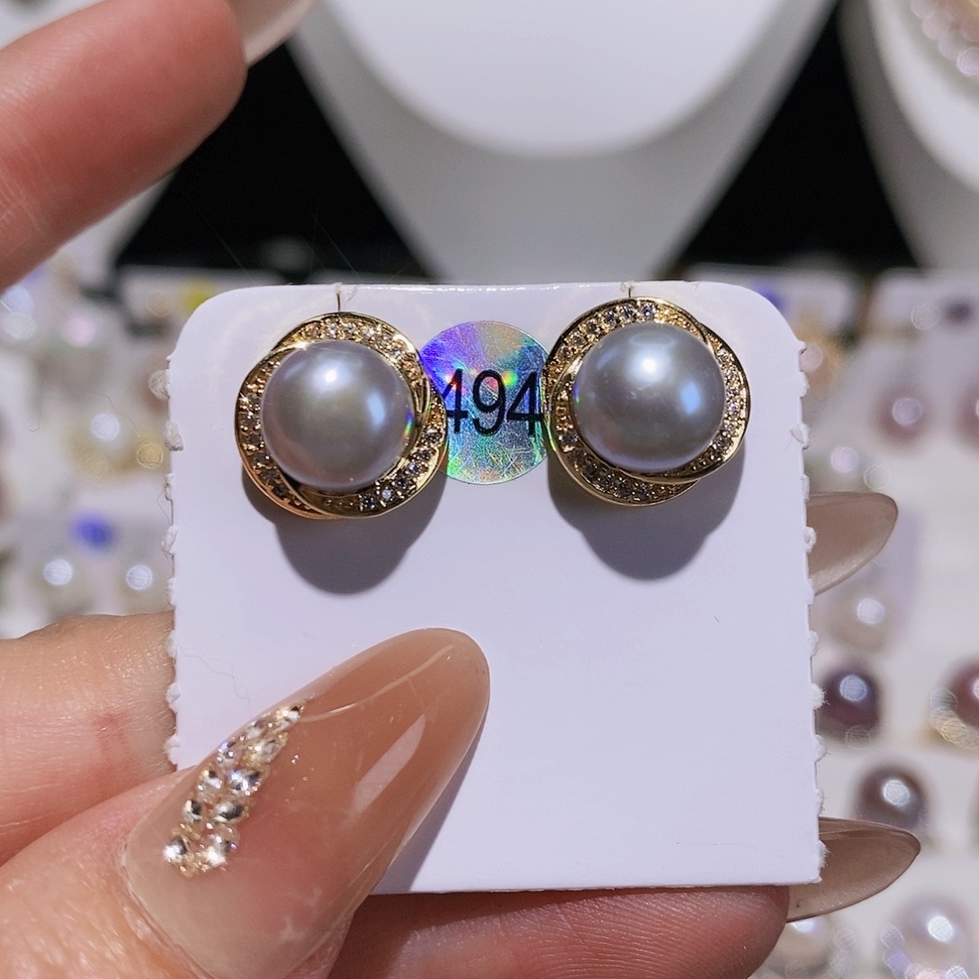 淡水珍珠耳饰合金