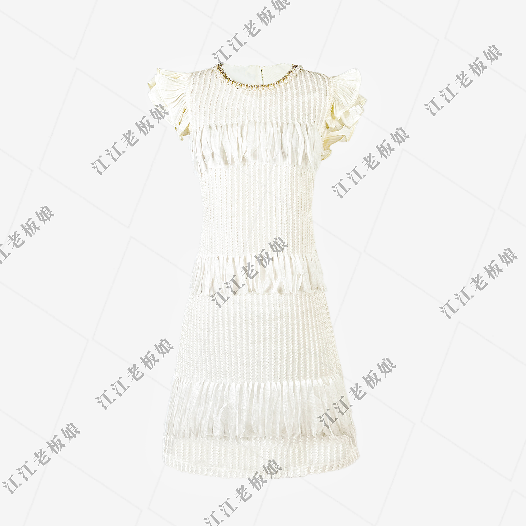 【DT】“云朵奇遇”法式轻奢气质显瘦设计感飞飞袖连衣裙女Q1596