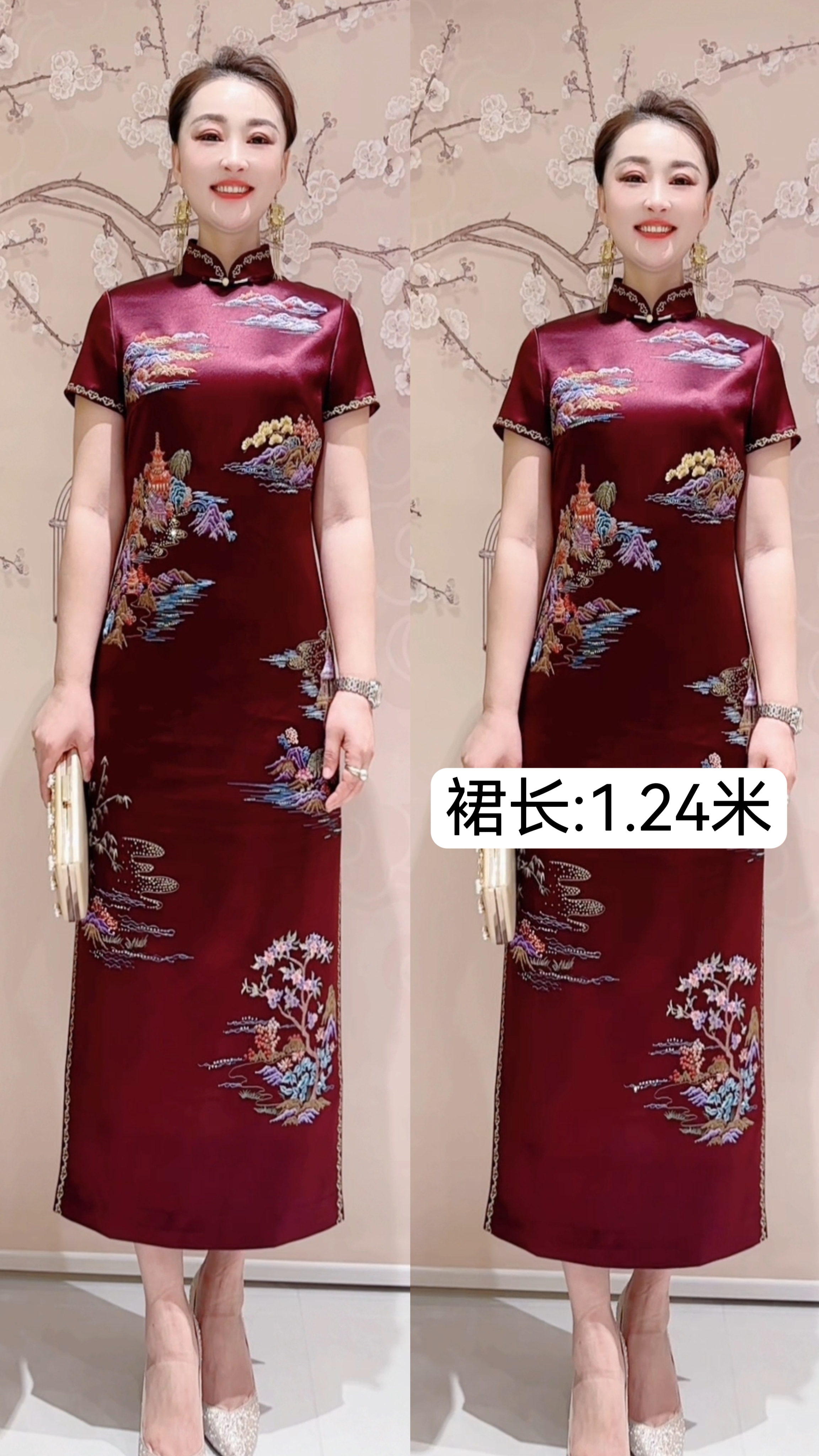 高山流水复古刺绣礼服170212婚礼高贵大码高档气质妈妈装