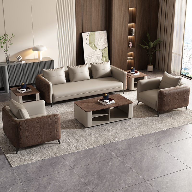 办公室沙发商务接待贵宾沙发茶几组合办公沙发休息区接待会客沙发