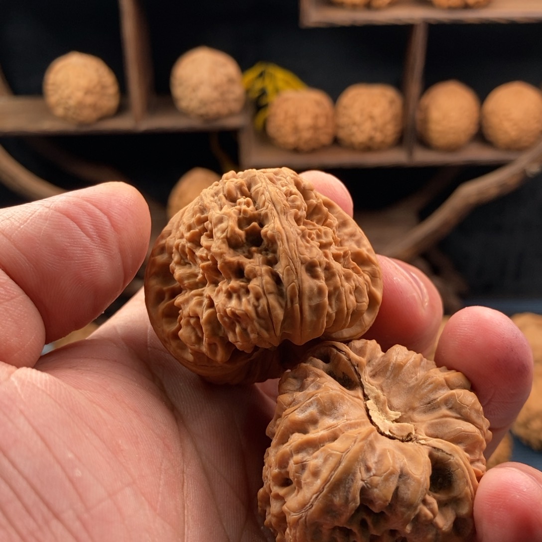 文玩核桃把件A****d40.5全品平谷凹底