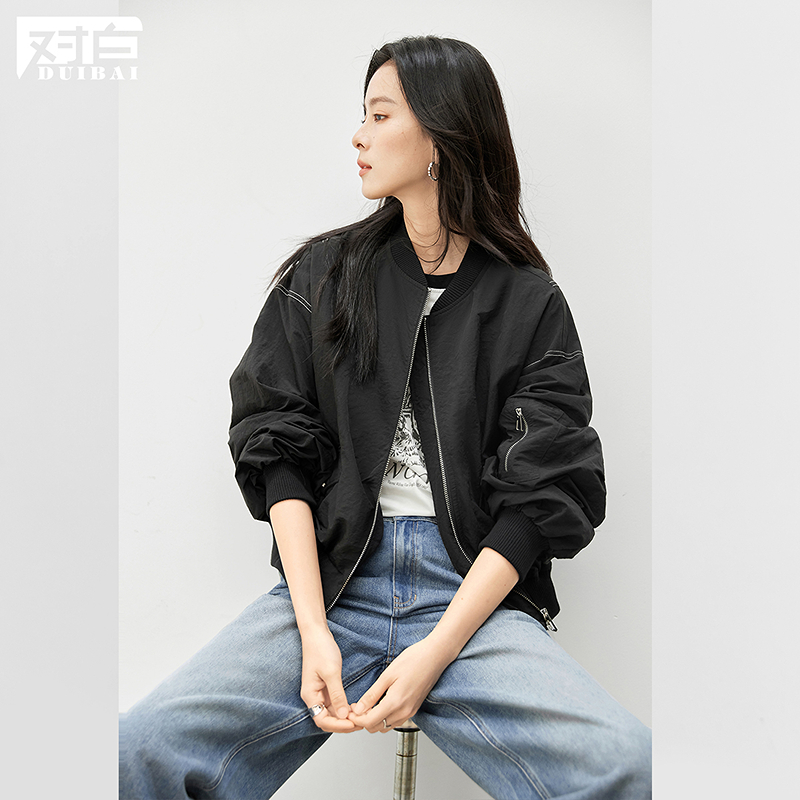 【粉丝专属】D01对白美式高级感棒球服外休闲短款夹克EDW138