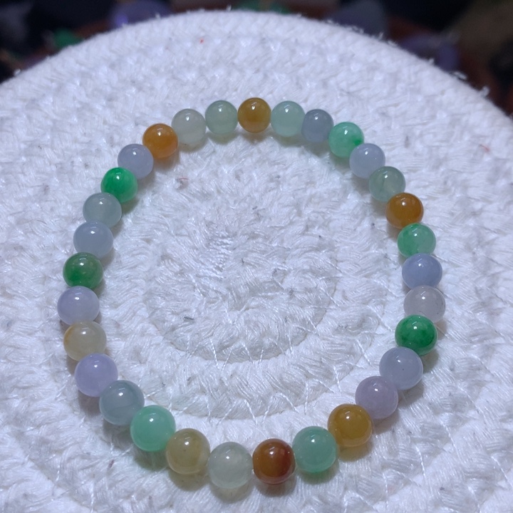 翡翠手链未镶嵌多宝色手串