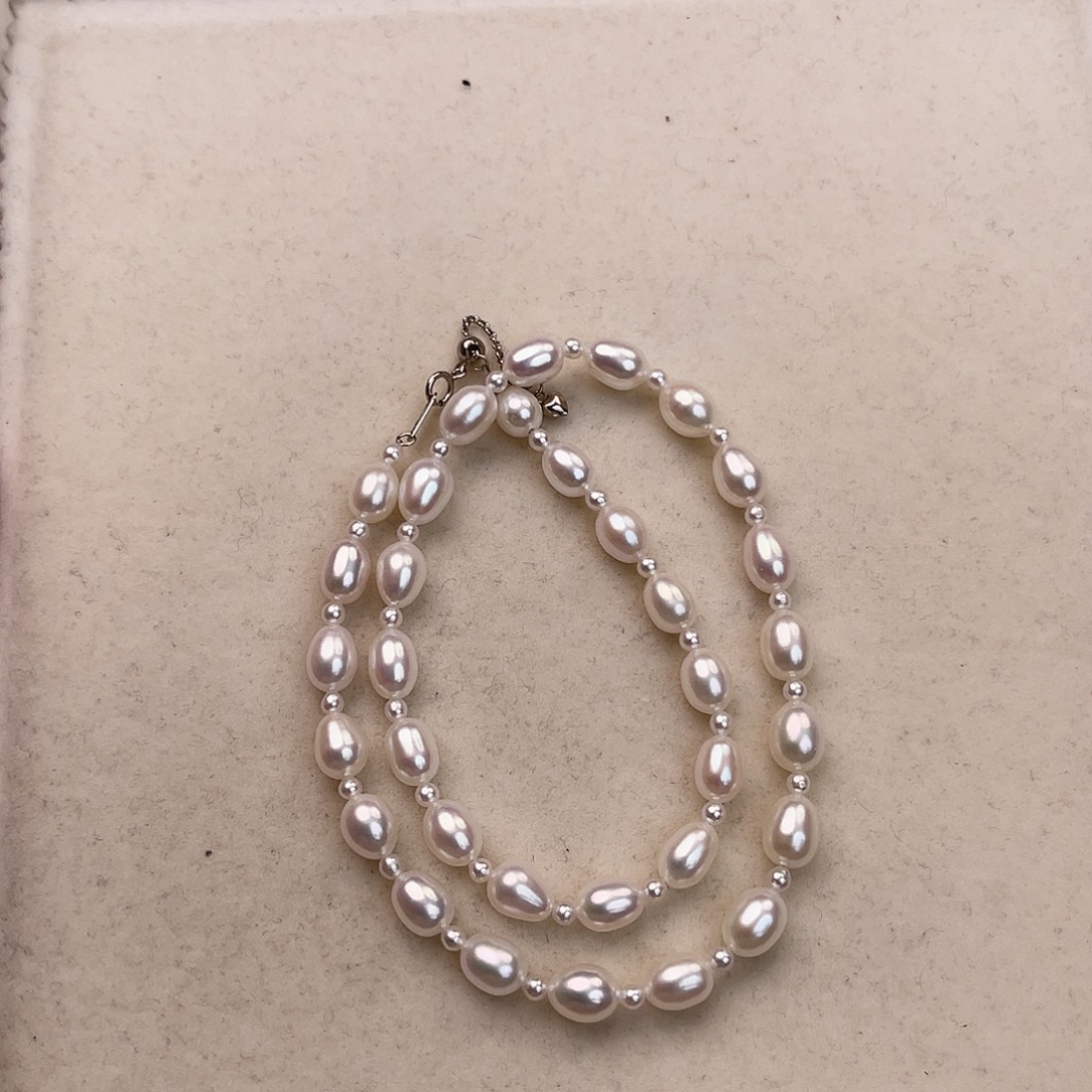 淡水珍珠银S925镶嵌颈饰