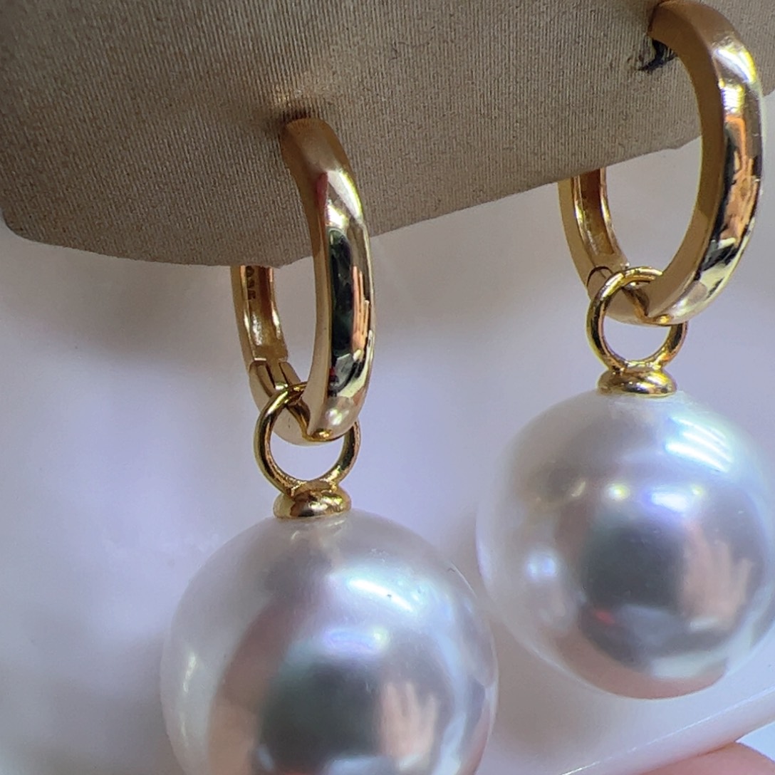 淡水珍珠耳饰银S925镶嵌