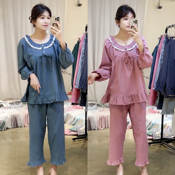 延吉优佰家/韩国SO家新款上下分体长袖睡衣so794