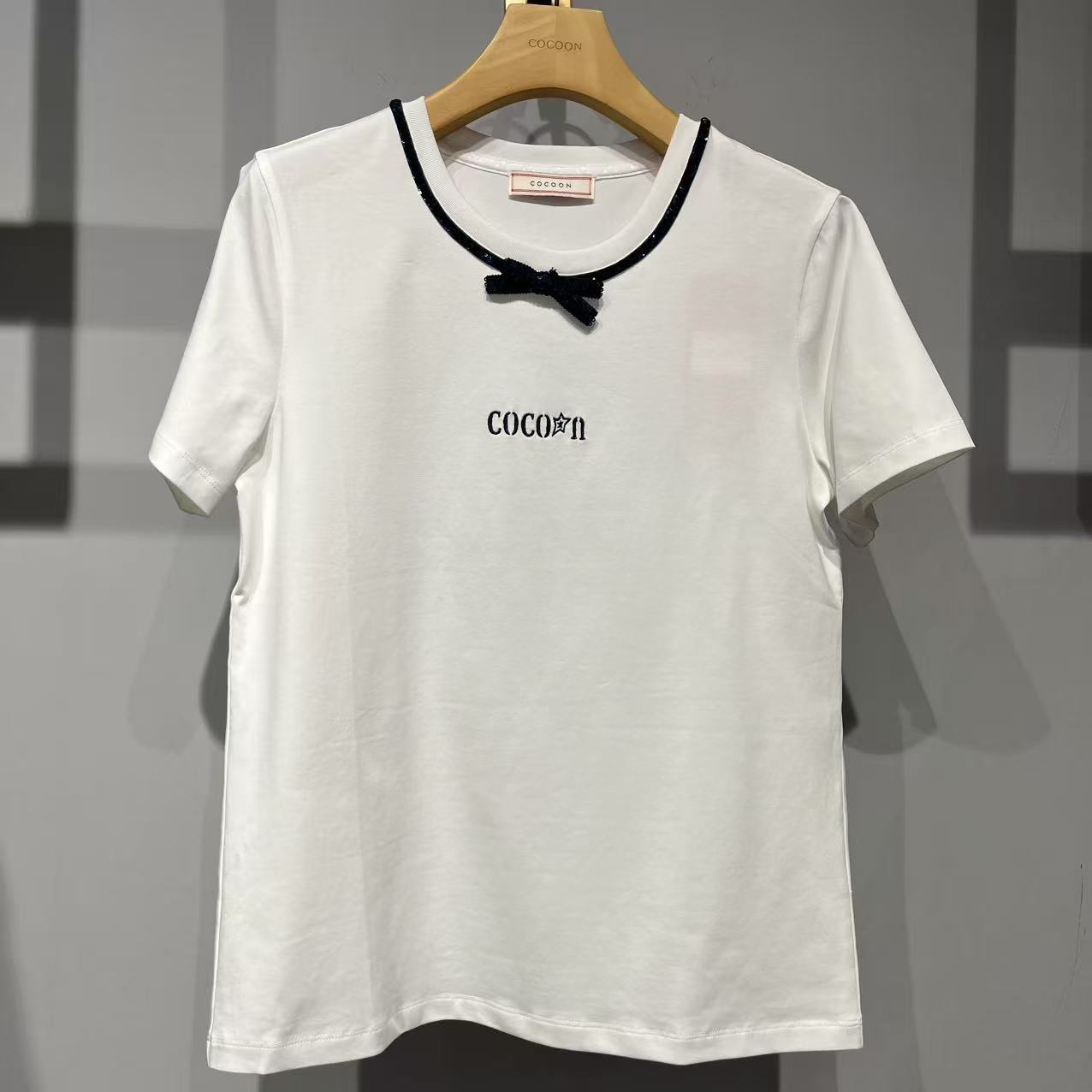 COCOON可可尼简约百搭短袖t恤25年春25101BC032318——999