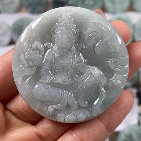 翡翠颈饰未镶嵌普贤菩萨福利