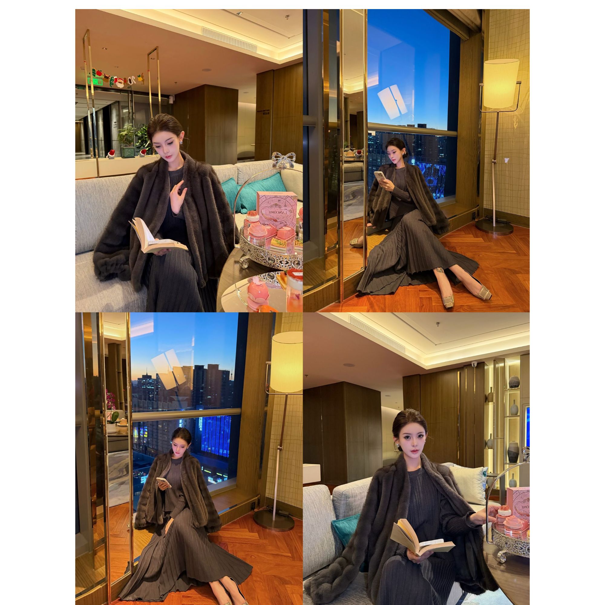 【比弗利山庄】定制du家双色环保水貂皮草外套 28172