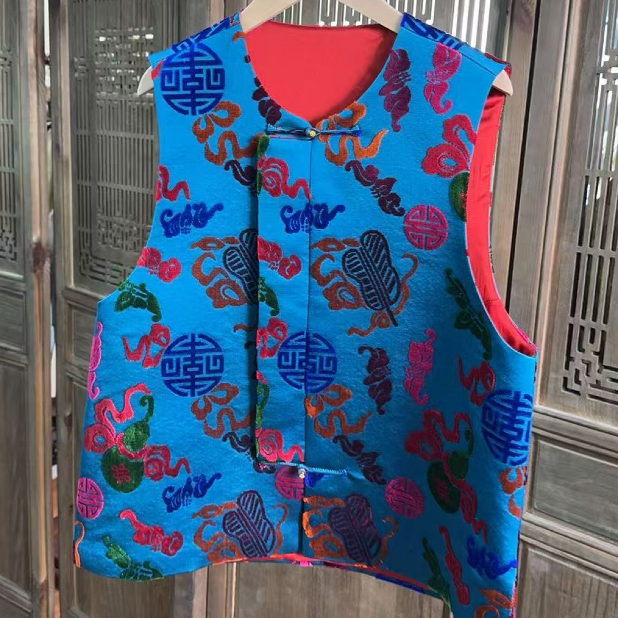 RE00804八宝漳缎马甲