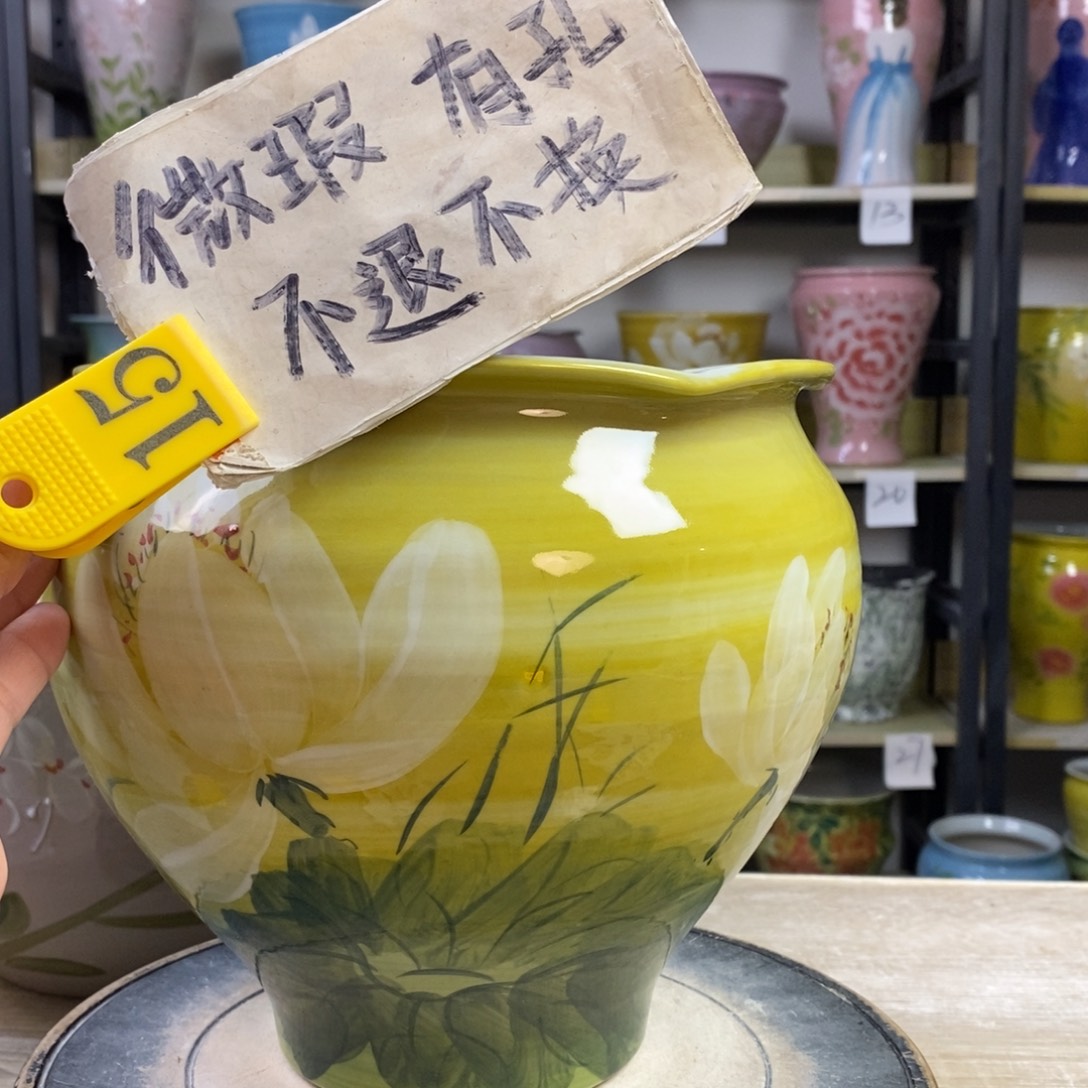 景德镇手工手绘陶瓷花盆