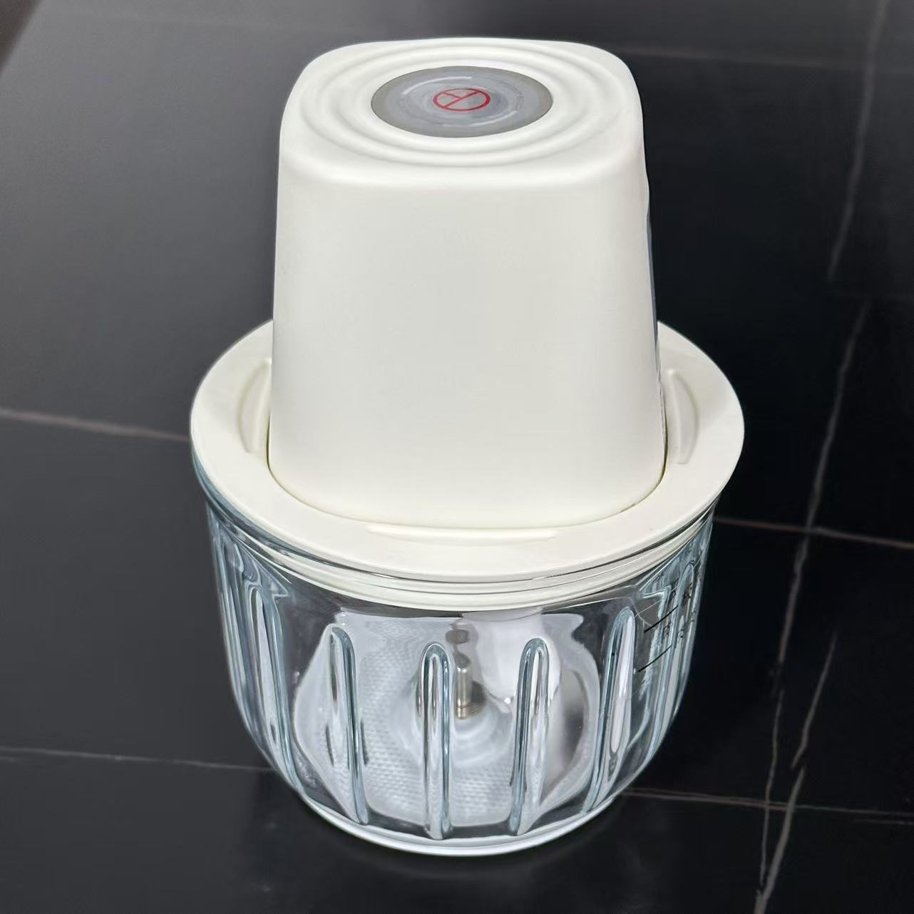 白色机身高硼硅350ml辅食料理机打蒜器cw