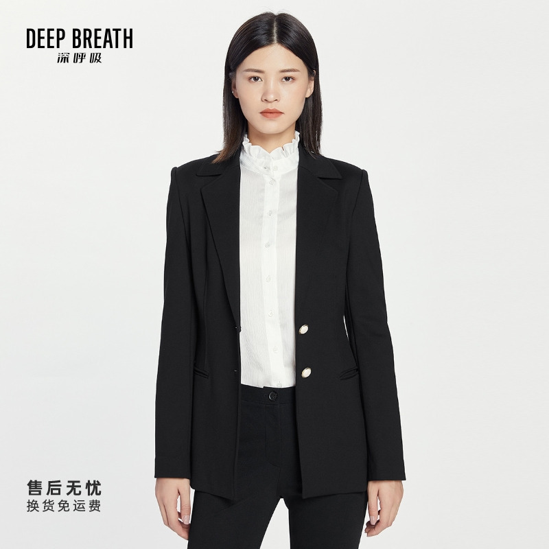DEEP BREATH深呼吸女装新款时尚通勤通勤OL小西装西服外套8400019