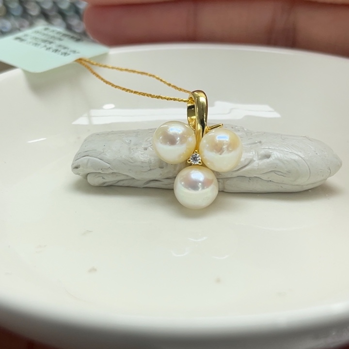 吊坠(不含链)银S925镶嵌海水珍珠AK7-8m 55号