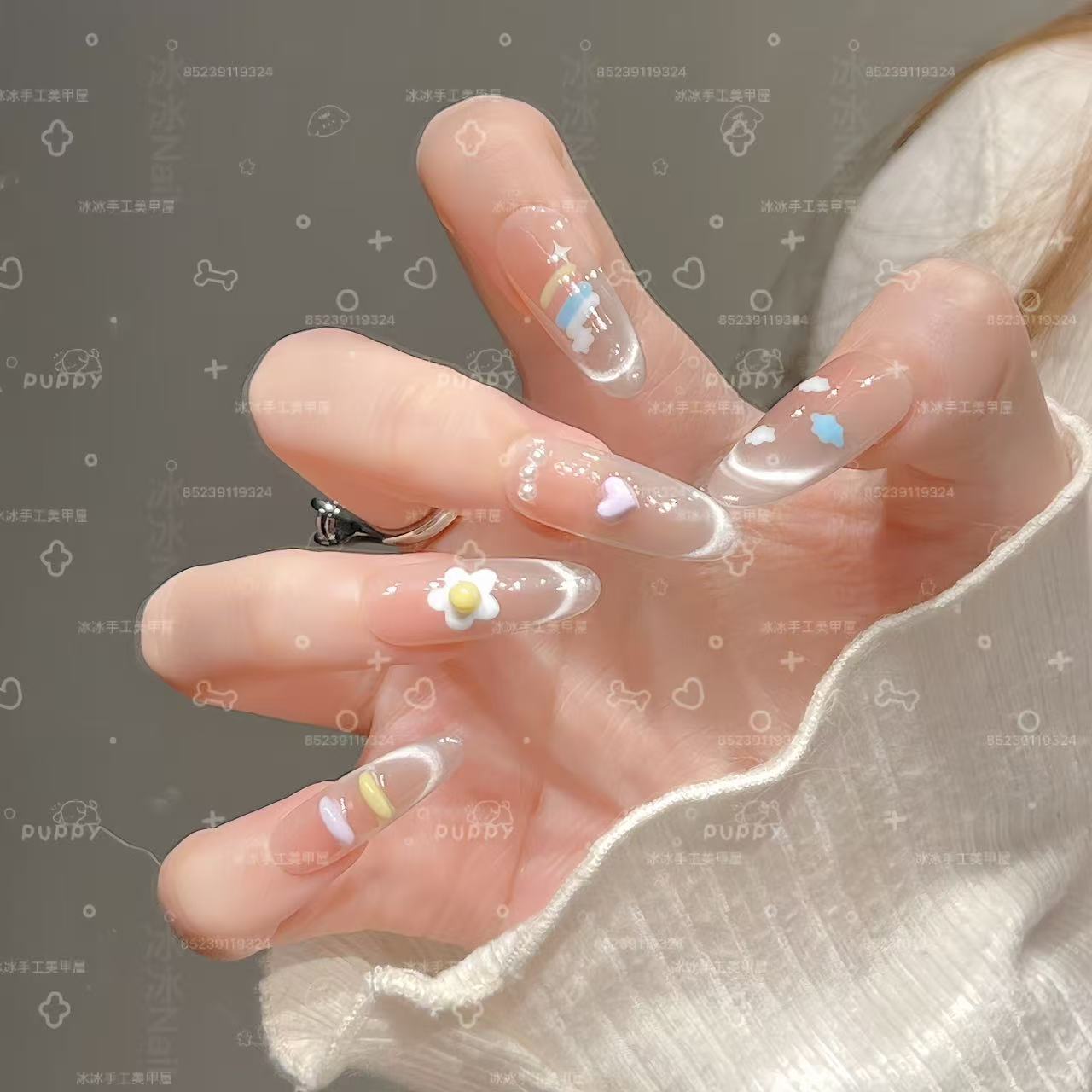 【小彩虹】2025新款夏季多巴胺可爱高级显白穿戴甲10片装