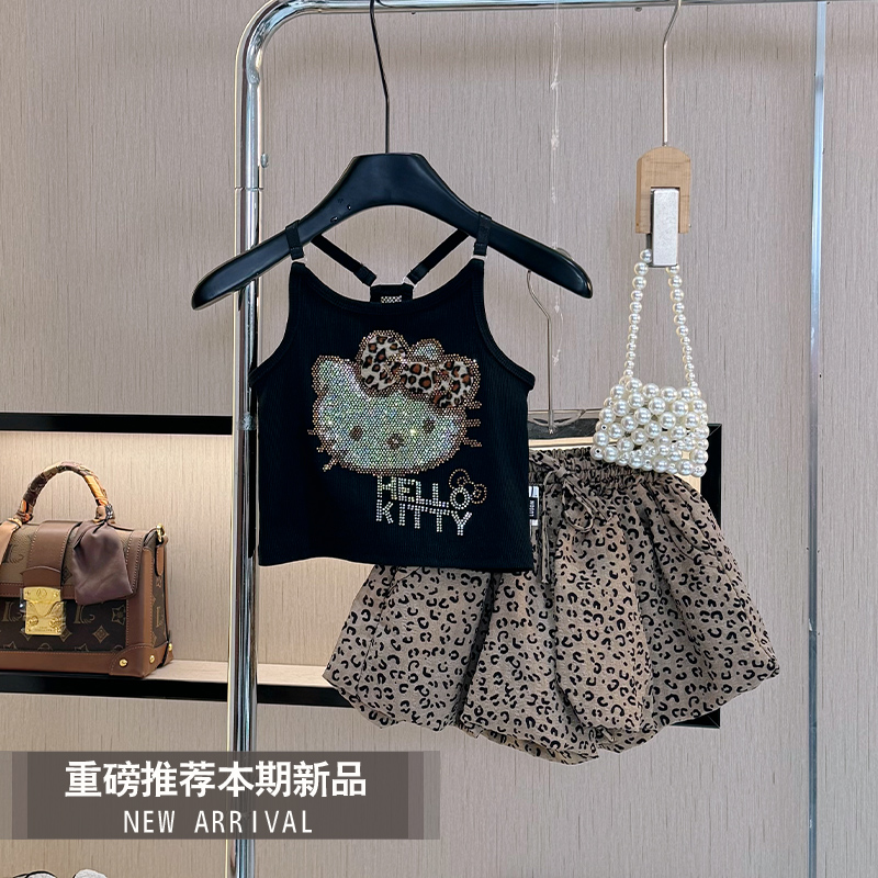 【现货】女童夏季套装2025新款洋气夏装时尚儿童夏款吊带裙两件套